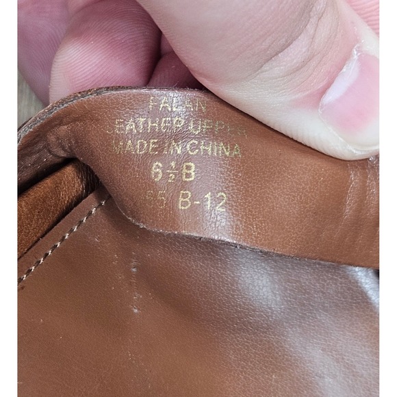 Lauren Ralph Lauren Brown Leather Strap Open Toe Heels 6½B - Picture 9 of 11